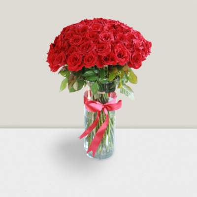  Red Roses in Glass Vase 2025 | Code 137