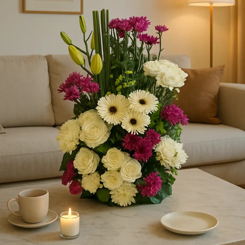 Elegant White & Purple Flower Arrangement | Code 146