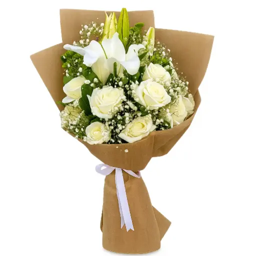 [111]  ورد أبيض مع ليلي  | كود 111