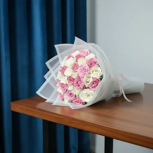 [161]  Pink & White Bouquet | Code 161