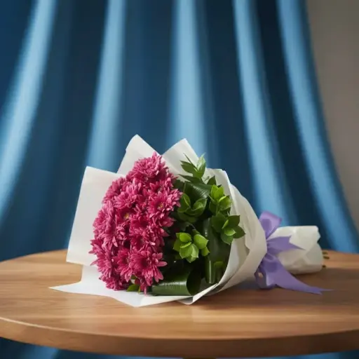 [200] باقة أقحوان بنفسجي مع ورد  | كود 200