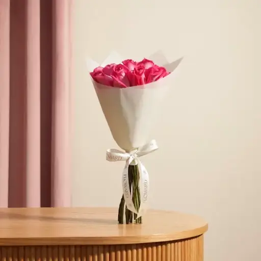 [147] Elegant Fuchsia Roses Bouquet  | Code 147