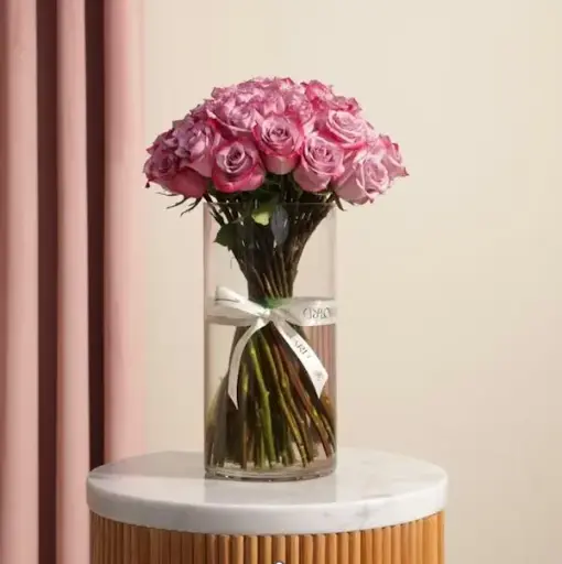 [193] Elegant Purple Roses Vase | Code 193
