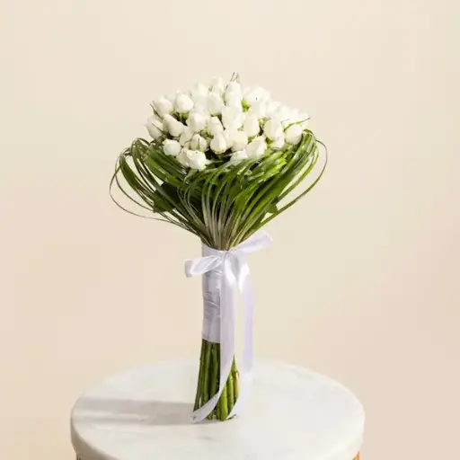 [197] White Baby Roses Bouquet | Code 197