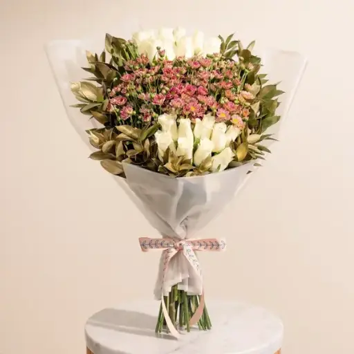 [234] The Crown Bouquet | White Roses | Code 234